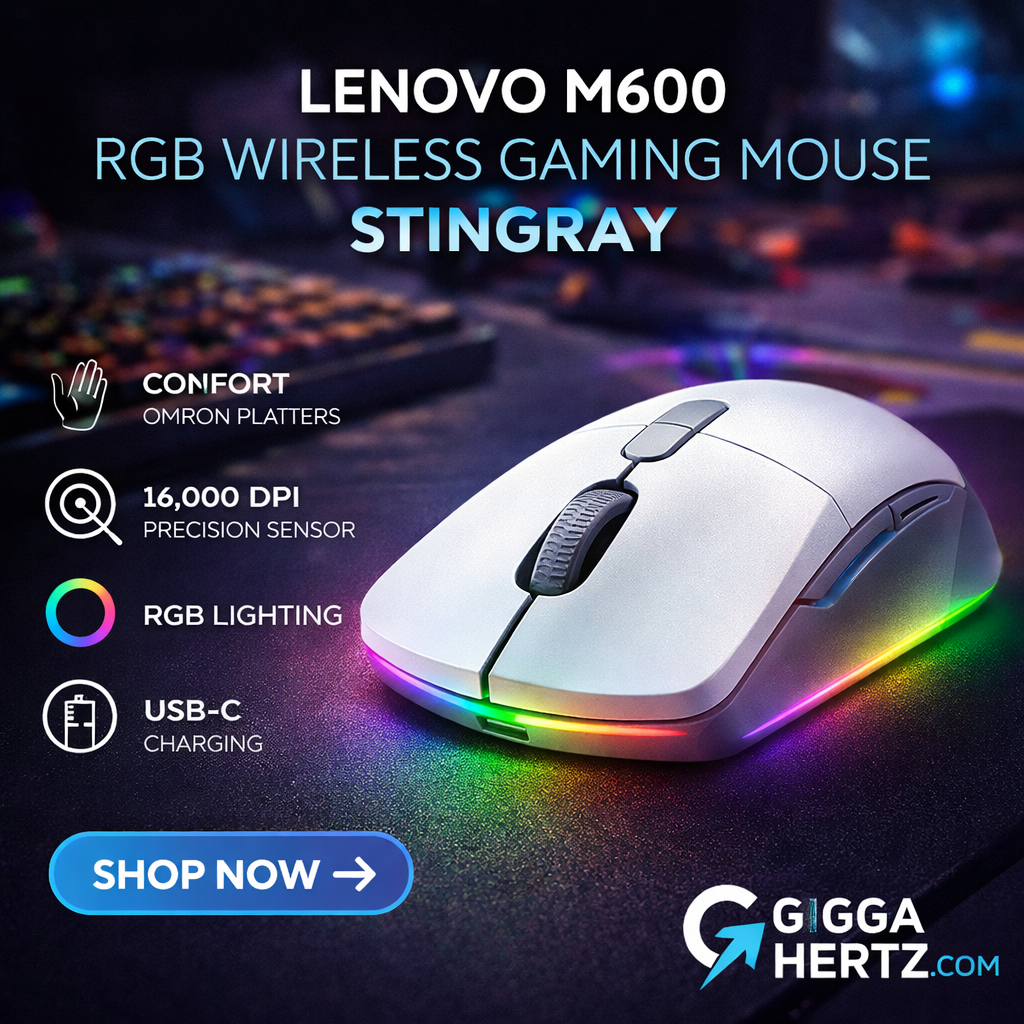 Lenovo Legion M600 Wireless RGB Gaming Mouse, Bluetooth/2.4GHz, 16K DPI Sensor – GY51C96033